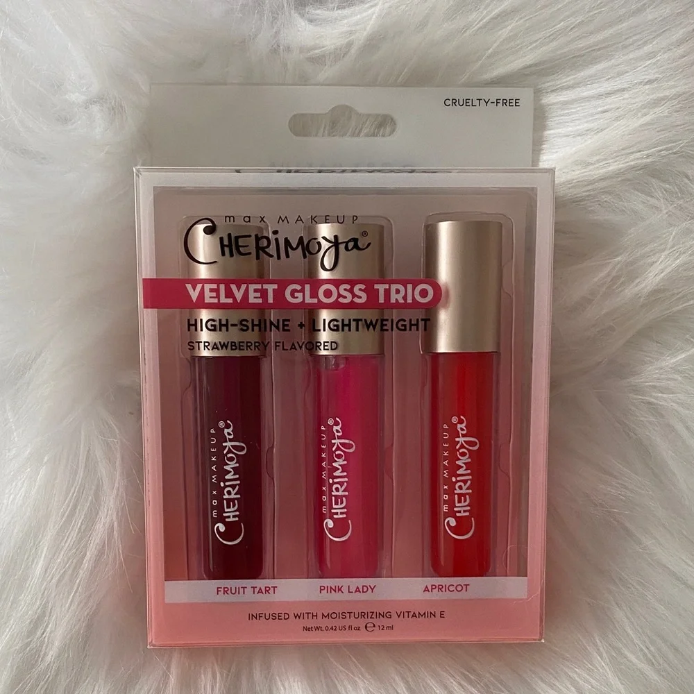 Velvet Gloss Trio — Fruit Tart (Red), Pink Lady (Pink) & Apricot (Orange)